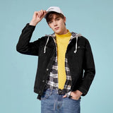 SEMIR denim Jackets men coat dark Blue Casual Teens Denim Jacket cotton Turn-down Collar Long Sleeve Denim Bomber jackets