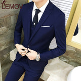Blazers Pants Vest Sets / 2018 New Fashion Groom Wedding Dress Suits / Men's Casual Business 3 Piece Suit Jacket Coat Trousers