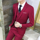 Blazers Pants Vest Sets / 2018 New Fashion Groom Wedding Dress Suits / Men's Casual Business 3 Piece Suit Jacket Coat Trousers