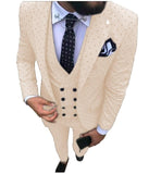 Mens suits Wave point Three Pieces Men Dress Suits Casual Commuter office business suits For Wedding(Blazer+Vest+Pants)