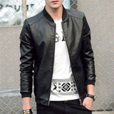 NaranjaSabor 2019 New Men's leather Jacket PU Fashion Spring Autumn Jackets Faux Leather Slim Fit Male Motorcycle Coats N559