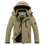 Men's Winter Fleece Jacket Thick Coat Velvet Waterproof Windbreaker Down Jackets Male Military Hooded Thermal Coat Plus Size 6XL