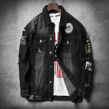 2019 Autumn Youth Jeans Jacket Men Casual Holes Turn-down Collar Korean Slim Jacket Cowboy Hip Hop Streetwear Denim Jacket