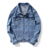 2019 Autumn Youth Jeans Jacket Men Casual Holes Turn-down Collar Korean Slim Jacket Cowboy Hip Hop Streetwear Denim Jacket