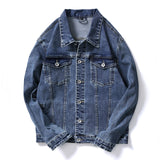 2019 Autumn Youth Jeans Jacket Men Casual Holes Turn-down Collar Korean Slim Jacket Cowboy Hip Hop Streetwear Denim Jacket