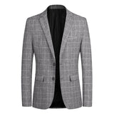 Fashion Men's Casual Plaid Suit Lapel Slim Fit Stylish Suit Coat Drop shipping Girl Boy woman the man autumn Europe autumn Europ