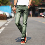 Skinny Jeans Men 2019 Fashion Stretch Jeans Casual Biker Green Denim Trousers Jeans Slim Fit  Black Blue Cowboy Male Jeans Pants