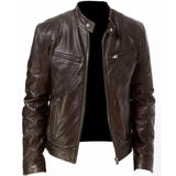 New Autumn Winter Mens Leather Jackets Black Biker Motorcycle Mens Leather Jacket Men Pu Leather Stand Collar Coats Male