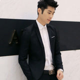 2019 Business Casual Men's Suit 2 Piece Set and Single Jacket Slim Straight Cotton Men's Coats Off-white