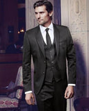 Elegant Grey Men Suit Prom Tuxedo Slim Fit 3 Piece (Jacket+Vest+Pants) Groom Wedding Suits For Men Custom Blazer