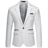 LASPERAL Men's Formal Slim Fit Formal One Button Suit Long Sleeve Notched Blazer Cotton Blend Coat Jacket Top