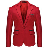 LASPERAL Men's Formal Slim Fit Formal One Button Suit Long Sleeve Notched Blazer Cotton Blend Coat Jacket Top