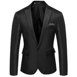 LASPERAL Men's Formal Slim Fit Formal One Button Suit Long Sleeve Notched Blazer Cotton Blend Coat Jacket Top