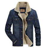 FGKKS Brand Men Denim Jacket 2019 Autumn Winter Men's Fashion Aviator Button Warm Men's Jackets Coat