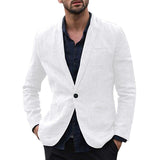 Men suit пиджак мужской suit jacket Men Slim Fit Cotton Blend Solid Long Sleeve Thin Suits Blazer Jacket Outwear free shippingD4