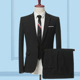 Blazers Pants Vest 3 Pieces Sets / Fashion men's casual boutique business Wedding Groomsmen suit jacket coat trousers waistcoat