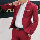 MISSKY Autumn Spring Men Solid Color Casual Business Jacket One Button Slim Fit Suit Fashionable Coat Tops