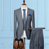 Jacket Pant Vest / 2019 Fashion Men Business Suits Three Piece Sets / Men's Wedding Dress Suit Blazers Coat Trousers Waistcoat