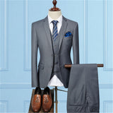 Jacket Pant Vest / 2019 Fashion Men Business Suits Three Piece Sets / Men's Wedding Dress Suit Blazers Coat Trousers Waistcoat