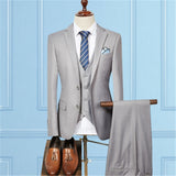 Jacket Pant Vest / 2019 Fashion Men Business Suits Three Piece Sets / Men's Wedding Dress Suit Blazers Coat Trousers Waistcoat