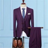 Jacket Pant Vest / 2019 Fashion Men Business Suits Three Piece Sets / Men's Wedding Dress Suit Blazers Coat Trousers Waistcoat