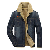 2019 Mens Winter Thick Fleece Chest Pockets Rodeo Lined Denim Jackets Fashion Mens Jeans Jacket Thicken Warm Winter Outwear Male